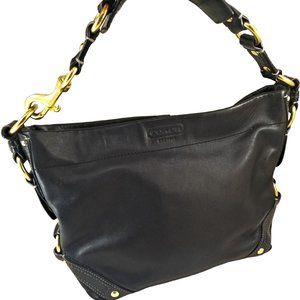Gorgeous Coach Carly Black Leather Shoulder Bag Purse #10615